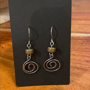 Artistic Swirl Earrings with Bronze Accents